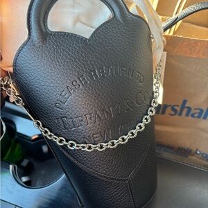 Tiffany & Co. Black Leather Chain Bag